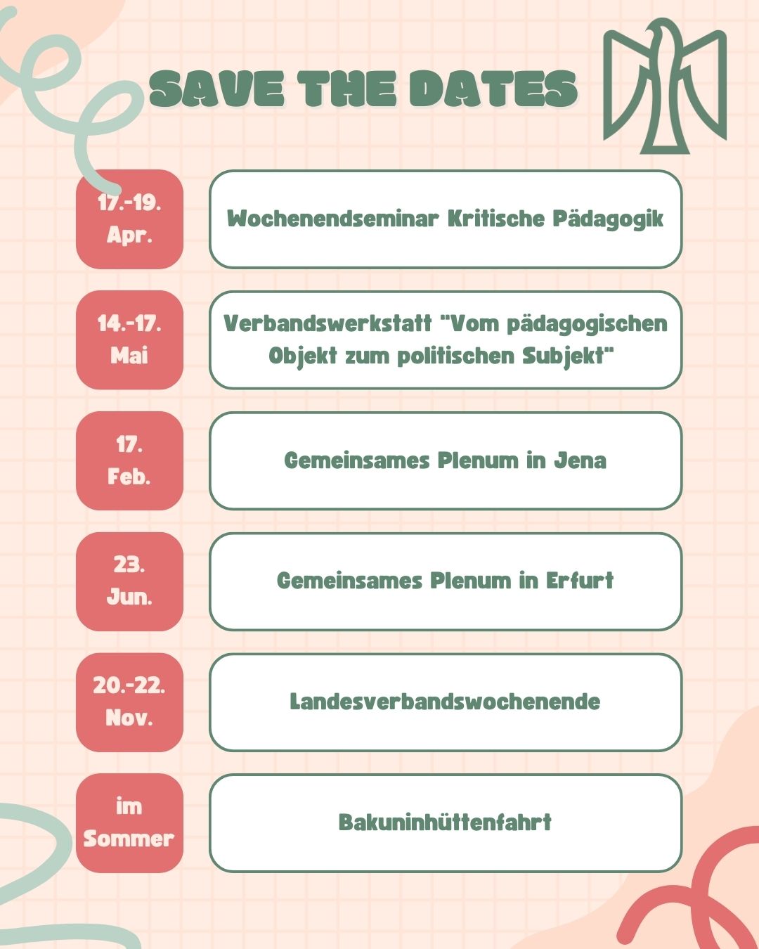 Save the Date – Jahresplanung 2026
